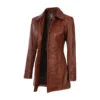 Blazer Long Women Leather Jacket