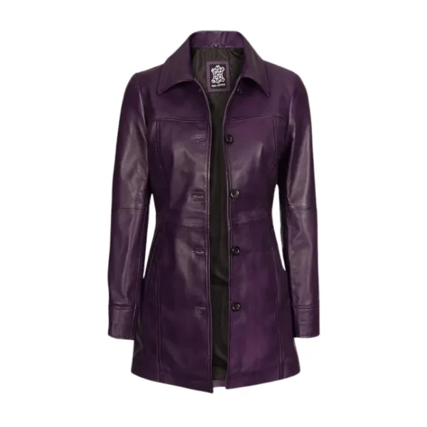 Blazer Long Women Leather Jacket