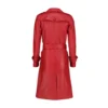 Royson's Leather Trench Women Coat With Invisible Stitching