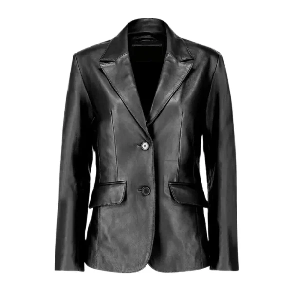 Dashing 2-Button Lambskin Blazer Leather Jacket