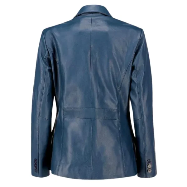 Dashing 2-Button Lambskin Blazer Leather Jacket