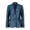 Dashing 2-Button Lambskin Blazer Leather Jacket