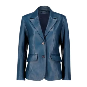 Dashing 2-Button Lambskin Blazer Leather Jacket